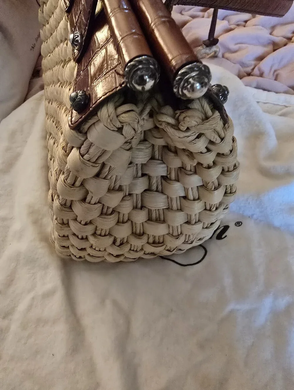 Brighton Heartland Straw Bag W/dust Bag